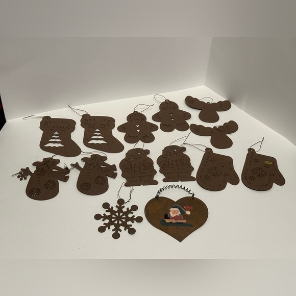 Rustic Metal Ornaments and Garland - Picture 1 of 16